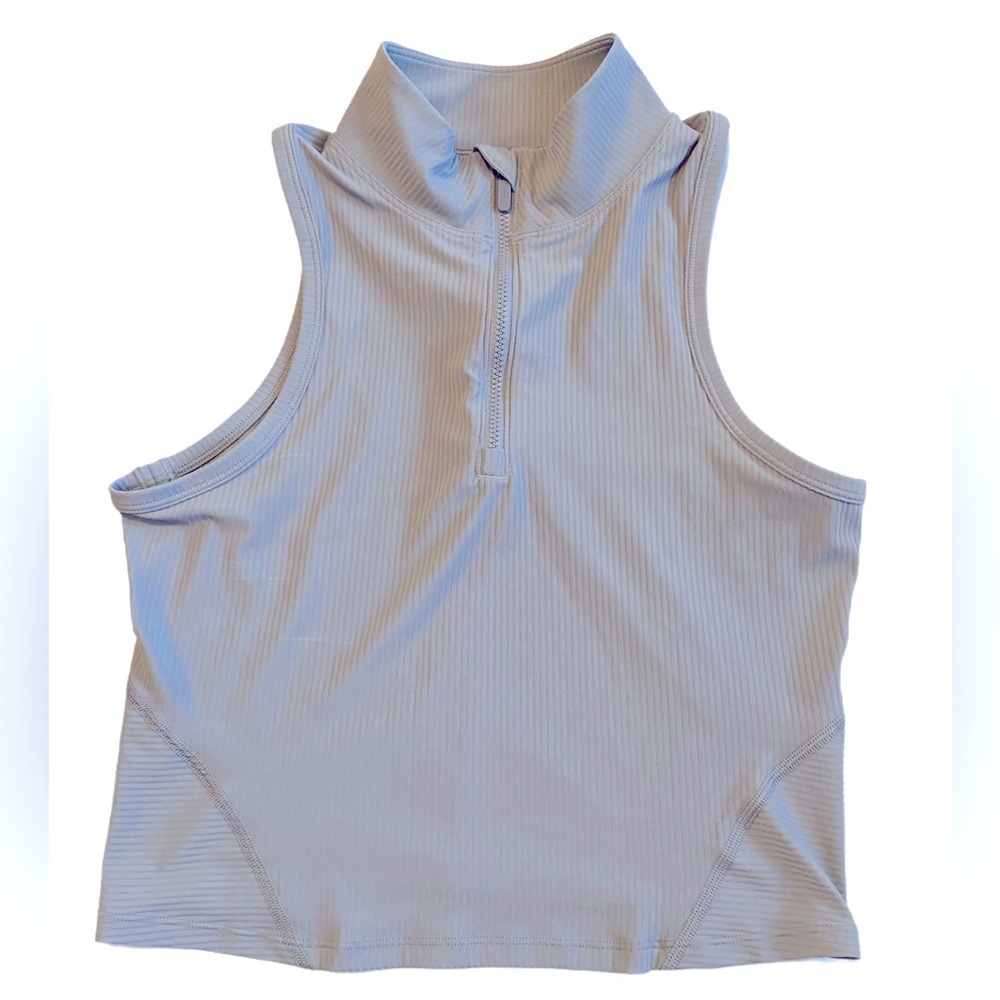 Lululemon Athletica Rib Zip-Front Cropped Run Tank